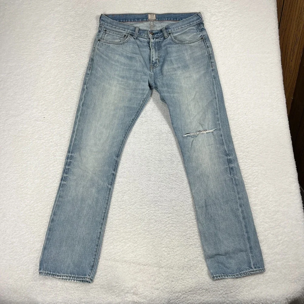 J. Crew Jeans Mens 484 Slim 32x32 (32x31.5) Straight 77388 Cotton Denim Light